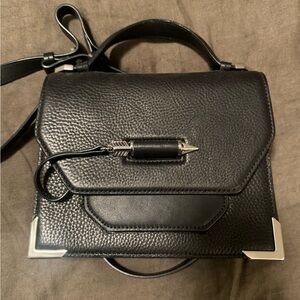 Mackage Black Crossbody Bag with Silver Accents